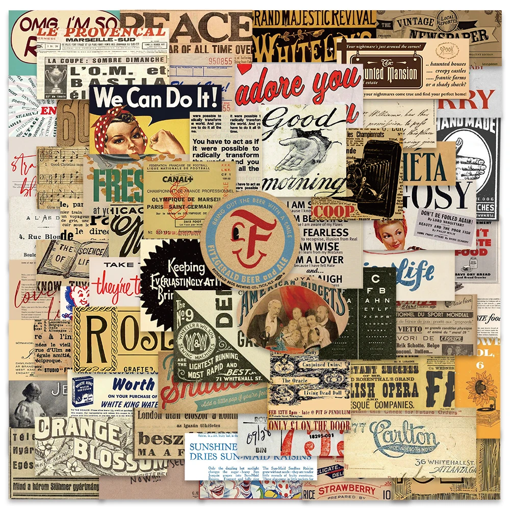 58pcs DIY Waterproof Graffiti Classic Retro English Words Stickers For Luggage Laptop Phone Guitar Diary Decals Vinyl Toy
58pcs DIY Waterproof Graffiti Classic Retro English Words Stickers For Luggage Laptop Phone Guitar Diary Decals Vinyl Toy