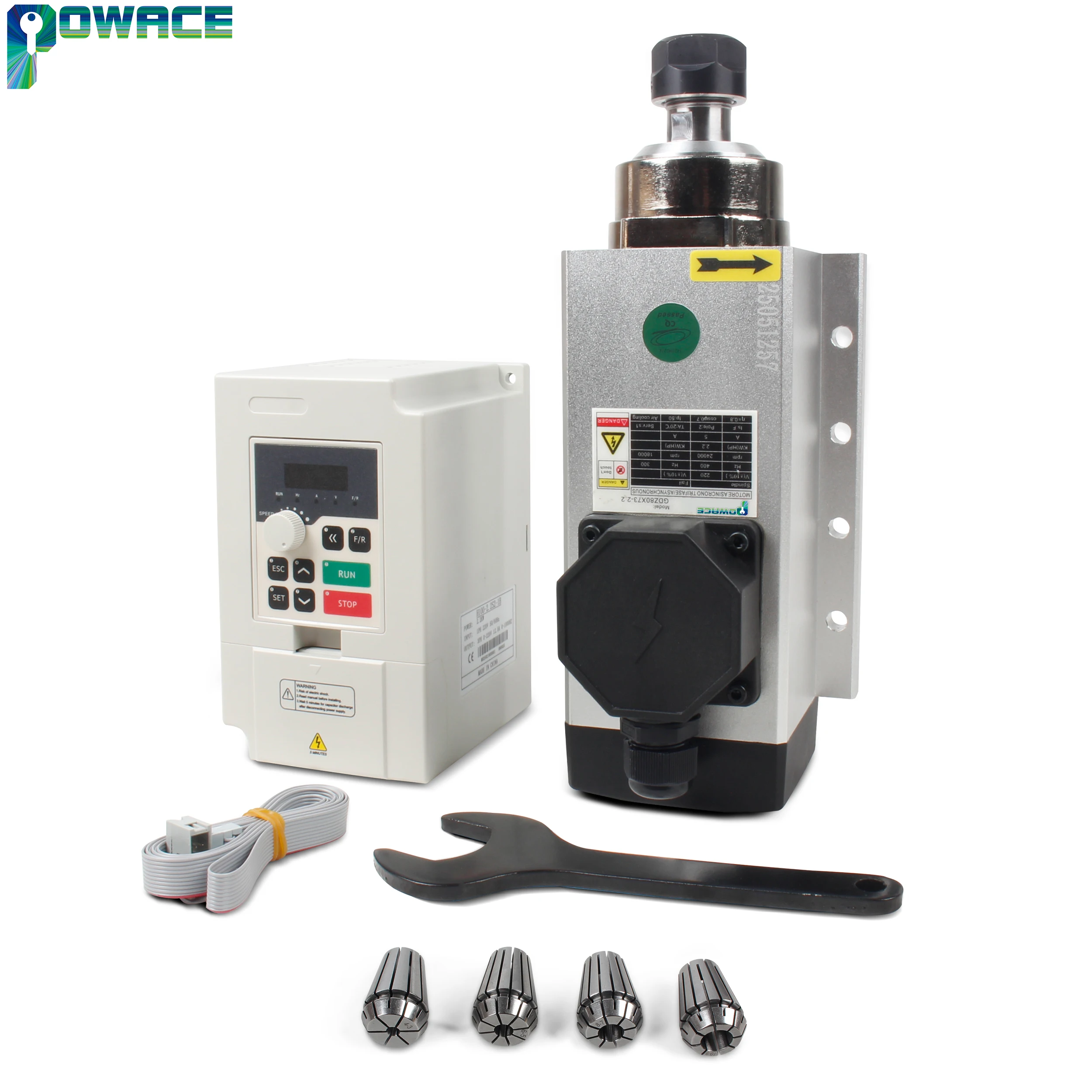 POWACE Square CNC Air Cooled Cooling 2.2KW ER20 Spindle Motor For Woodworking Router Milling Lathe Machine
POWACE Square CNC Air Cooled Cooling 2.2KW ER20 Spindle Motor For Woodworking Router Milling Lathe Machine