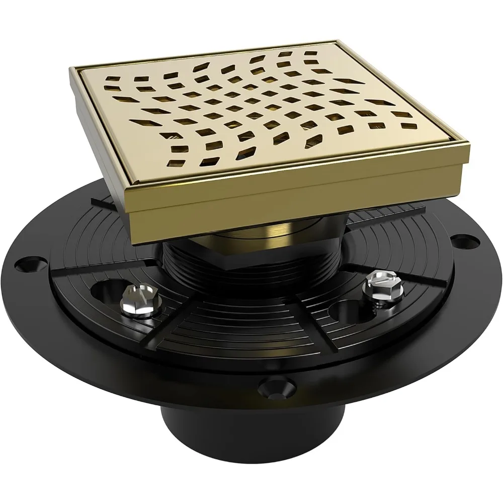4 Inch Square Gold Shower Drain with Flange Wave Pattern SUS304 Stainless Steel Removable Cover Brushed Finish
4 Inch Square Gold Shower Drain with Flange Wave Pattern SUS304 Stainless Steel Removable Cover Brushed Finish