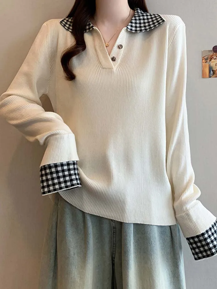 Модный вязаный топ в клетку с эффектом пэчворк, с длинными рукавами, женский, повседневный, свободного кроя, осенне-зимний, новинка, имитация двухслойности, молодежный стиль
Модный вязаный топ в клетку с эффектом пэчворк, с длинными рукавами, женский, повседневный, свободного кроя, осенне-зимний, новинка, имитация двухслойности, молодежный стиль