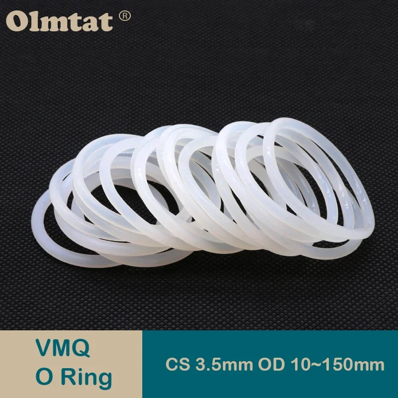 White Food Grade Silicone O Ring Gasket CS 3.5mm OD 10~150mm Waterproof Washer Round O Shape VMQ O Ring Silicone Rings 10/50Pcs
White Food Grade Silicone O Ring Gasket CS 3.5mm OD 10~150mm Waterproof Washer Round O Shape VMQ O Ring Silicone Rings 10/50Pcs