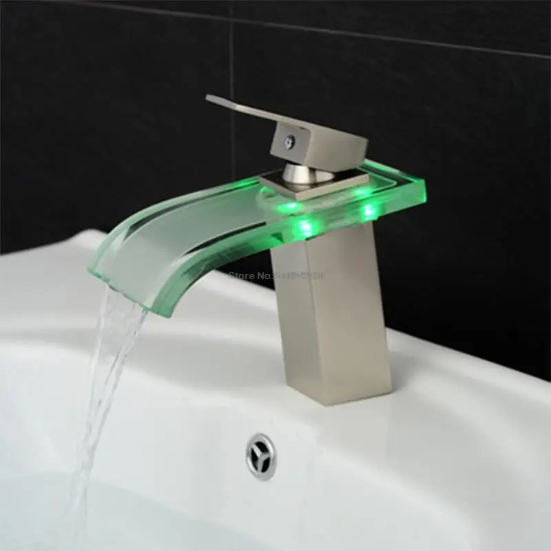 LED Faucet Brass Waterfall Bathroom Mixing Faucet Countertop Installation Washing Sink Glass Faucet Hot and Cold Water Faucet
LED Faucet Brass Waterfall Bathroom Mixing Faucet Countertop Installation Washing Sink Glass Faucet Hot and Cold Water Faucet