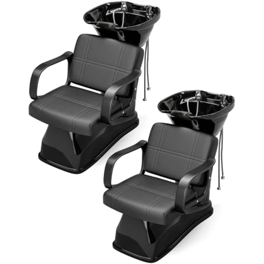 Shampoo Chair and Bowl Set of 2 for Salon, Backwash Station Sink with Tilting ABS Bowl, Barbershop Equipment
Shampoo Chair and Bowl Set of 2 for Salon, Backwash Station Sink with Tilting ABS Bowl, Barbershop Equipment