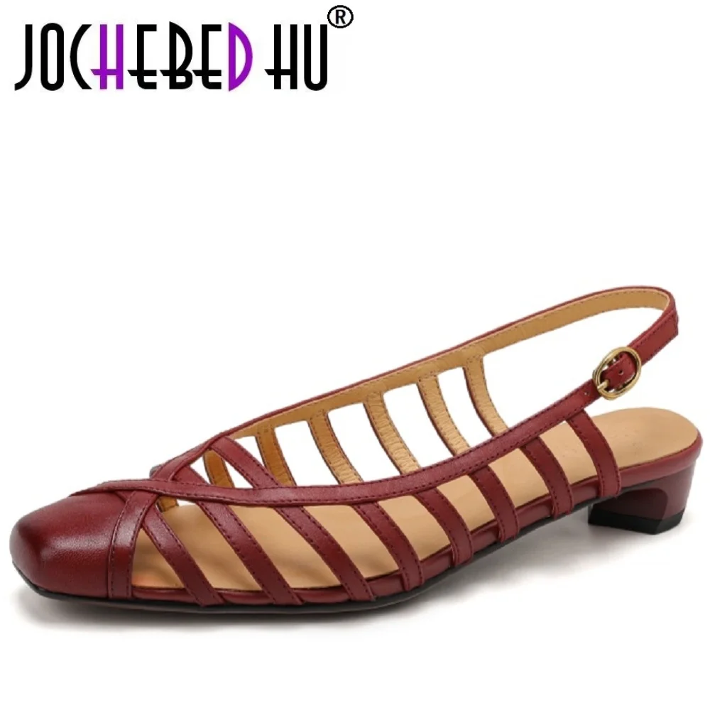 【JOCHEBED HU】NEW Summer Women Handmade Genuine Leather Square Toe med Heel Narrow Band Cover Toe Heel Modern Sandals 34-40
【JOCHEBED HU】NEW Summer Women Handmade Genuine Leather Square Toe med Heel Narrow Band Cover Toe Heel Modern Sandals 34-40