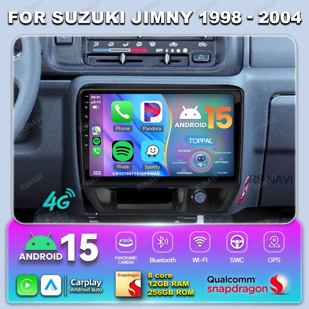 Автомобильный радиоприемник Android 14 для Suzuki Jimny 1998–2004 авторадио BT DVD Qualcomm 360 камера 9/10 дюймов навигационный головное устройство беспроводной
Автомобильный радиоприемник Android 14 для Suzuki Jimny 1998–2004 авторадио BT DVD Qualcomm 360 камера 9/10 дюймов навигационный головное устройство беспроводной