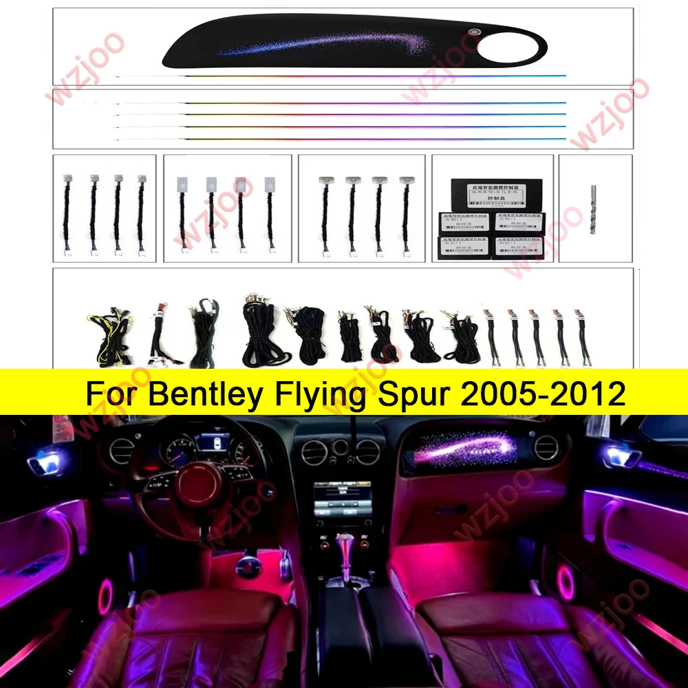 Окружающее освещение Symphony для Bentley Flying Spur 2005-12 Continental GT 04-11, аксессуары для салона автомобиля, акриловая направляющая, оптоволоконные полосы
Окружающее освещение Symphony для Bentley Flying Spur 2005-12 Continental GT 04-11, аксессуары для салона автомобиля, акриловая направляющая, оптоволоконные полосы