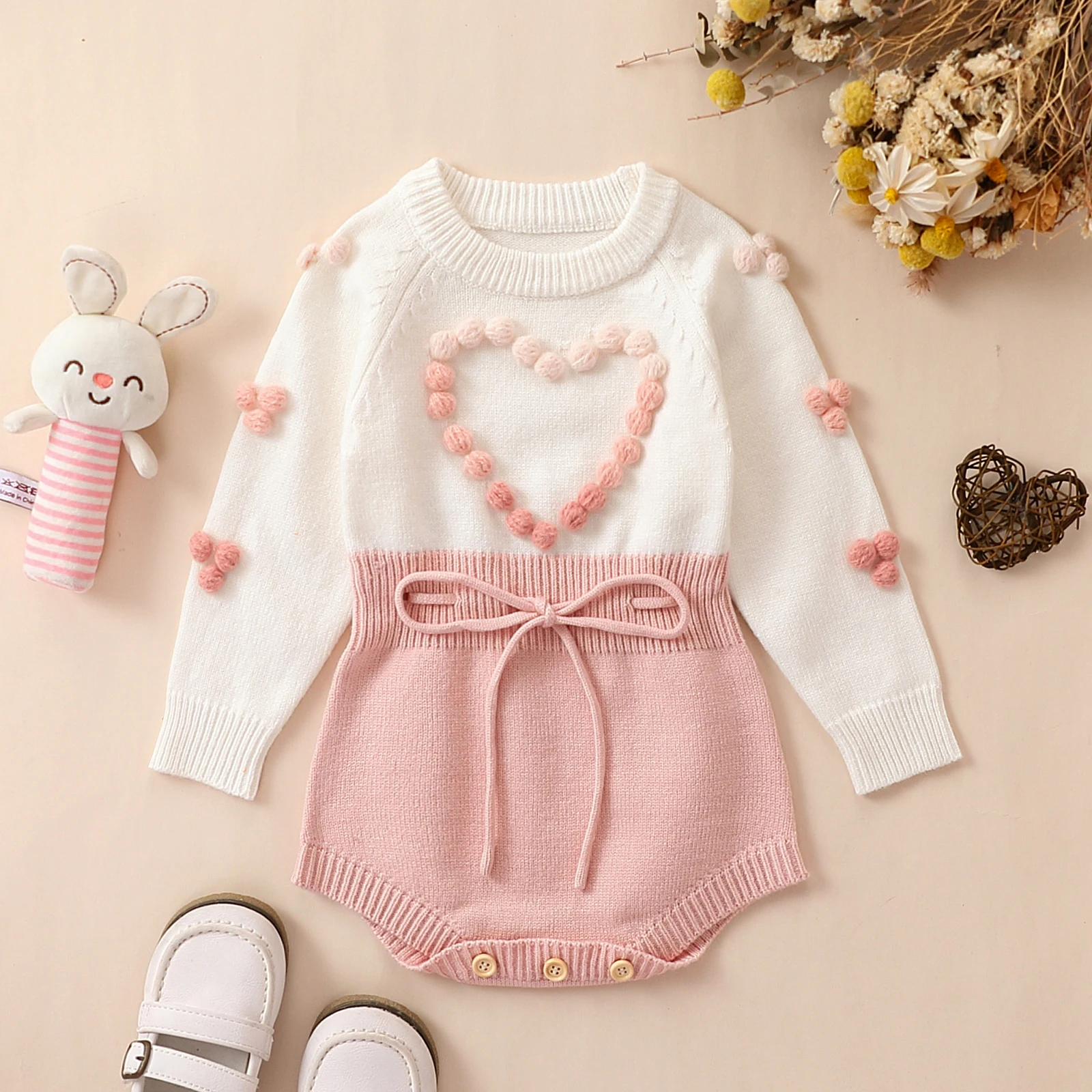 Cute Baby Girl Winter Knitted Romper Sweater Long Sleeve Knit Embroidery Floral Love Bodysuits Knitwear Warm Clothes
Cute Baby Girl Winter Knitted Romper Sweater Long Sleeve Knit Embroidery Floral Love Bodysuits Knitwear Warm Clothes