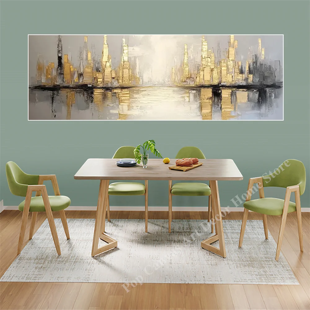 Hand-Painted Gold Foil Cityscape Oil Painting Canvas Wall Art Abstract Urban Skyline Modern Home Decor Living Room
Hand-Painted Gold Foil Cityscape Oil Painting Canvas Wall Art Abstract Urban Skyline Modern Home Decor Living Room