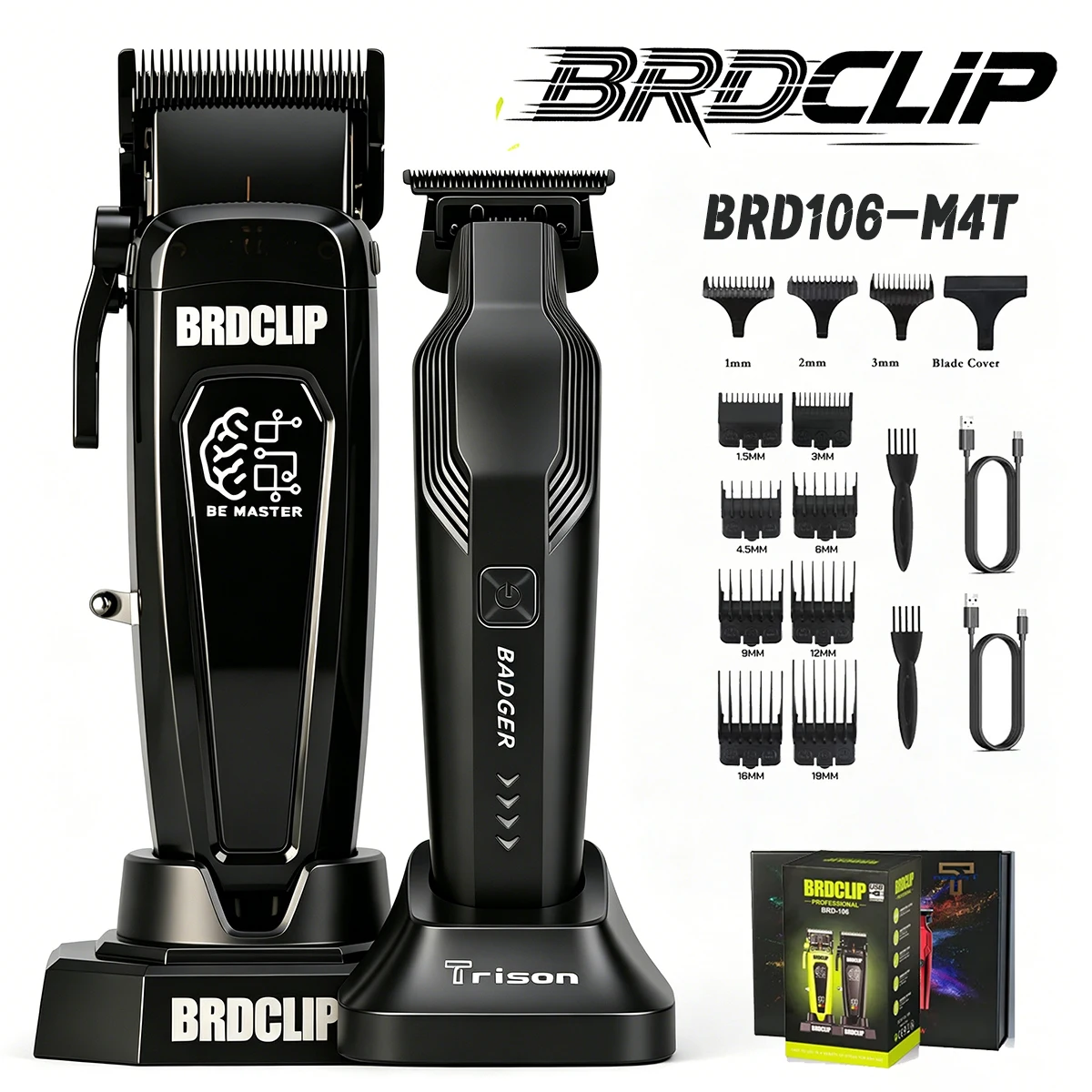 Professional BRDCLIP BRD106 M4T High Motor 7500RPM Hair Clipper Electric Cordless 7000RPM Trimmer DLC Blade Charging Base Shaver
Professional BRDCLIP BRD106 M4T High Motor 7500RPM Hair Clipper Electric Cordless 7000RPM Trimmer DLC Blade Charging Base Shaver