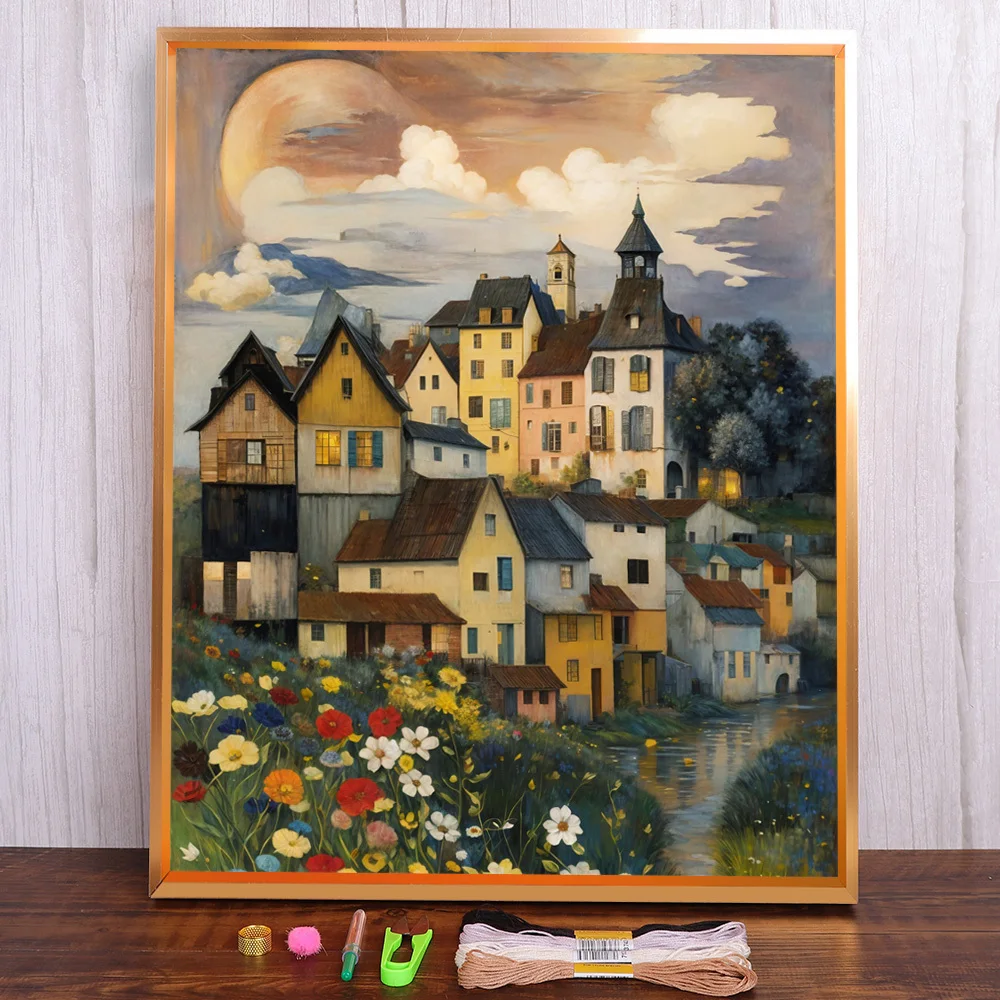 Landscape House Flower Pre-Printed Cross-Stitch Kit DIY Embroidery Handicraft Knitting Sewing Painting Room Decor Needle Counted
Landscape House Flower Pre-Printed Cross-Stitch Kit DIY Embroidery Handicraft Knitting Sewing Painting Room Decor Needle Counted