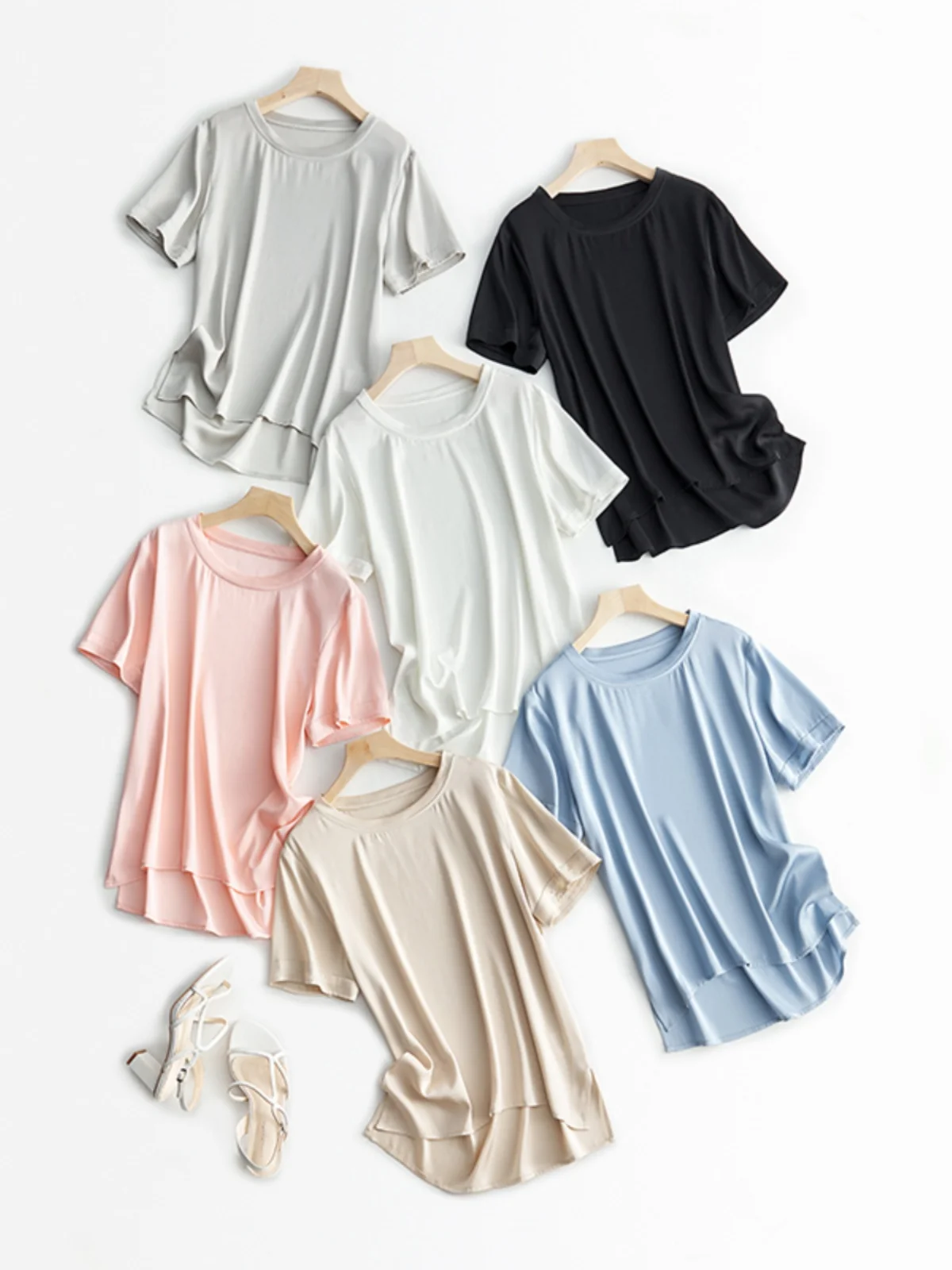 Wan Ning ort Sve Silk T-irt Women's round Ne f Sve True Silk 9 Momme Elastic Double Gauze Commute Sle
Wan Ning ort Sve Silk T-irt Women's round Ne f Sve True Silk 9 Momme Elastic Double Gauze Commute Sle