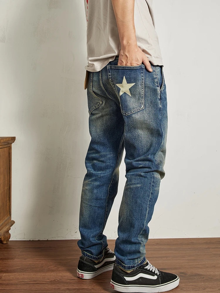 Тяжелые прямые эластичные джинсы с завязками в стиле ретро, мужские белые универсальные длинные джинсы Bru, модные хлопковые эластичные джинсы
Тяжелые прямые эластичные джинсы с завязками в стиле ретро, мужские белые универсальные длинные джинсы Bru, модные хлопковые эластичные джинсы