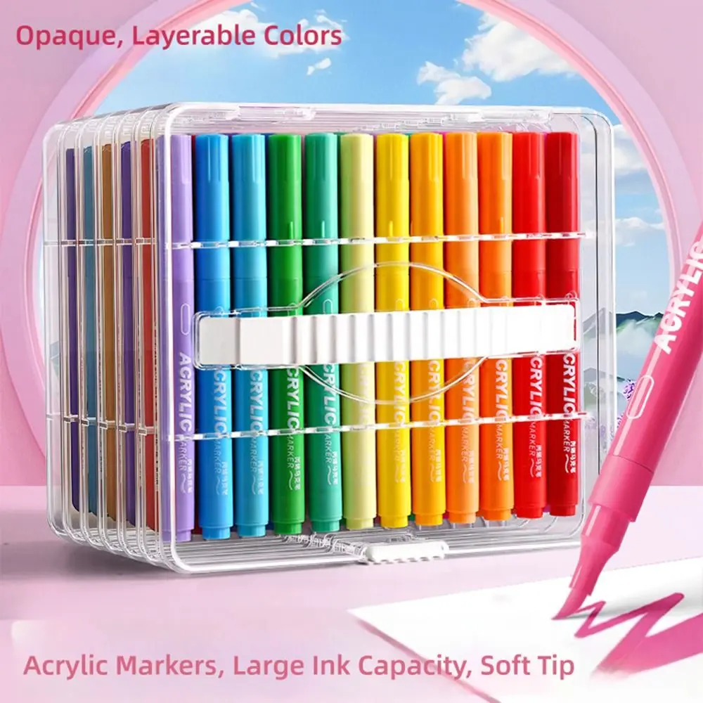 24/36/48/60/72/84Colors Washable Acrylic Marker Pen Stacked Color Large Capacity Ink Watercolor Pen Soft Tip Art Painting Pen
24/36/48/60/72/84Colors Washable Acrylic Marker Pen Stacked Color Large Capacity Ink Watercolor Pen Soft Tip Art Painting Pen
