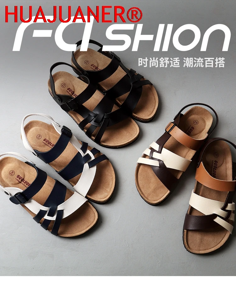 2026 New Cross-straps Leather Sandals for Men Summer Casual Rome Cork Flat Slippers With Metal Buckles
2026 New Cross-straps Leather Sandals for Men Summer Casual Rome Cork Flat Slippers With Metal Buckles