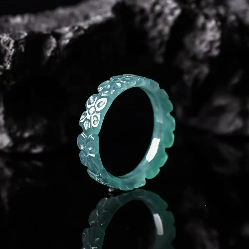 Natural Jadeite Blue Water Three-dimensional Peach Blossom Ring Ice Jade Couple Personalized Accessories for Men and Women Gift
Natural Jadeite Blue Water Three-dimensional Peach Blossom Ring Ice Jade Couple Personalized Accessories for Men and Women Gift
