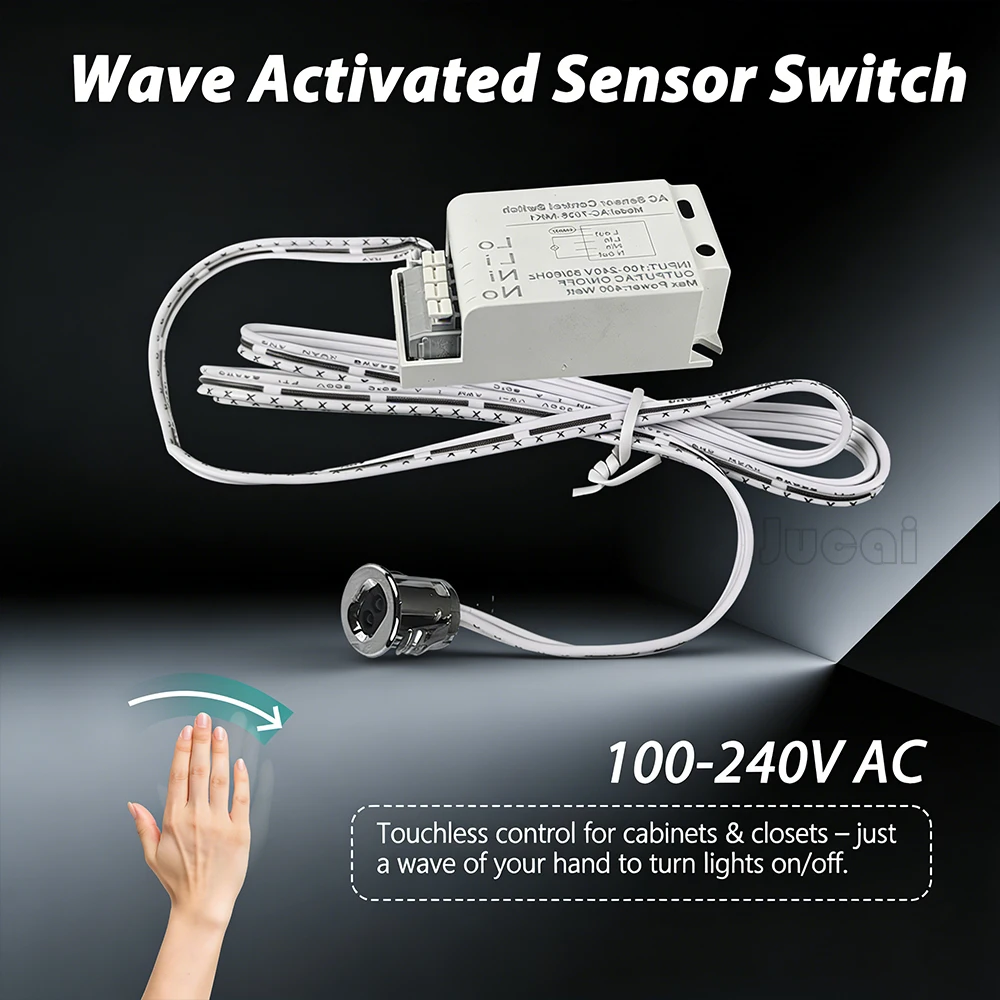 Hand Wave Activated Sensor Switch 220V Infrared Motion Detector Touchless Control for Cabinet Closet Lighting Automatic On/Off
Hand Wave Activated Sensor Switch 220V Infrared Motion Detector Touchless Control for Cabinet Closet Lighting Automatic On/Off