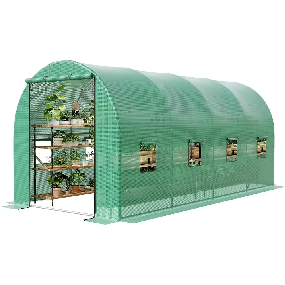 Roll-Up Door Galvanized Steel Pipe Tunnel Greenhouse, 200x450x200 cm for Backyard Plant Growth
Roll-Up Door Galvanized Steel Pipe Tunnel Greenhouse, 200x450x200 cm for Backyard Plant Growth
