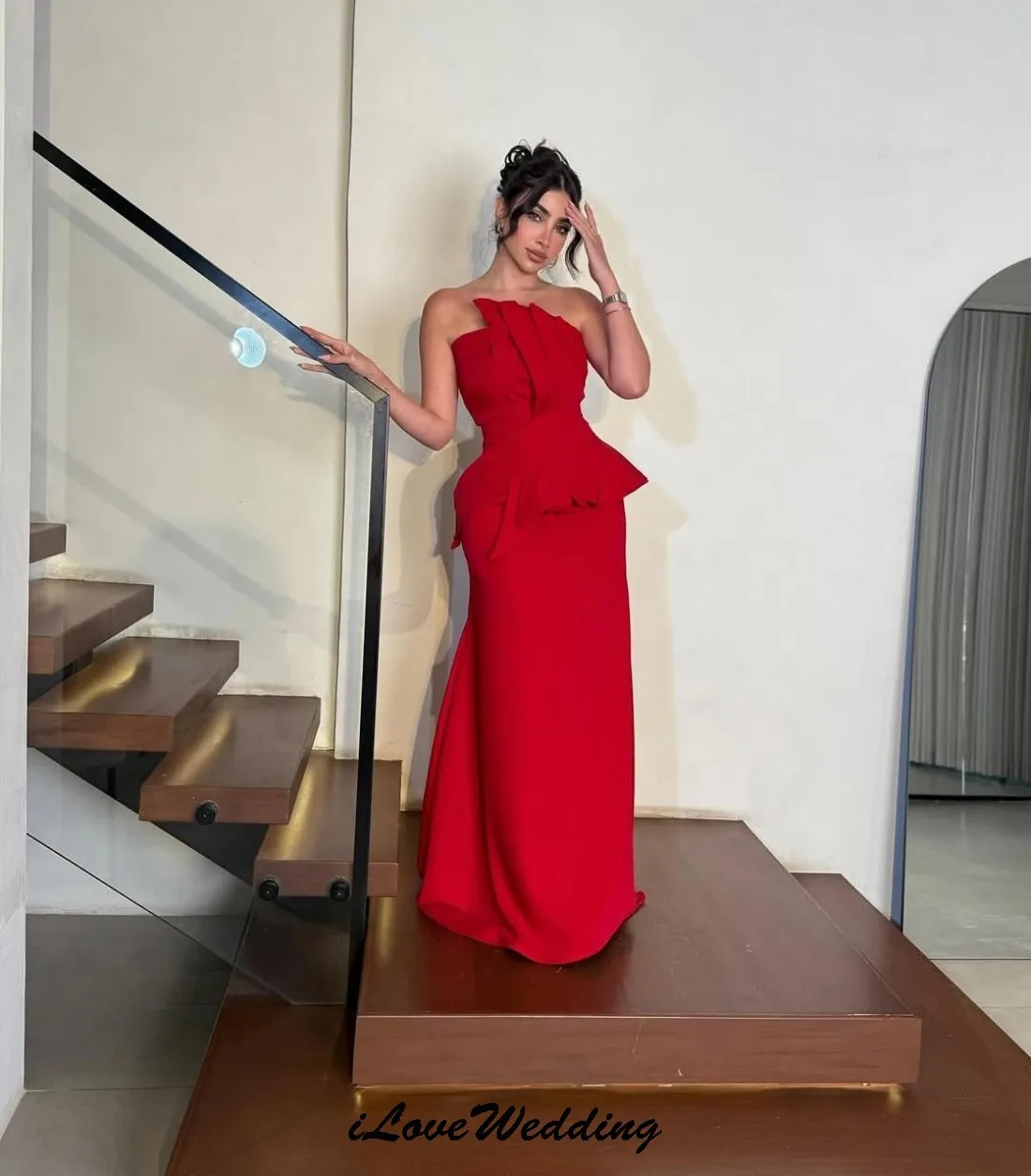 Red Strapless Prom Dresses 2025 Elgant Woman Party Dress Mermaid Ruched Formal Gowns For Women Sleeveless Backless Customized
Red Strapless Prom Dresses 2025 Elgant Woman Party Dress Mermaid Ruched Formal Gowns For Women Sleeveless Backless Customized