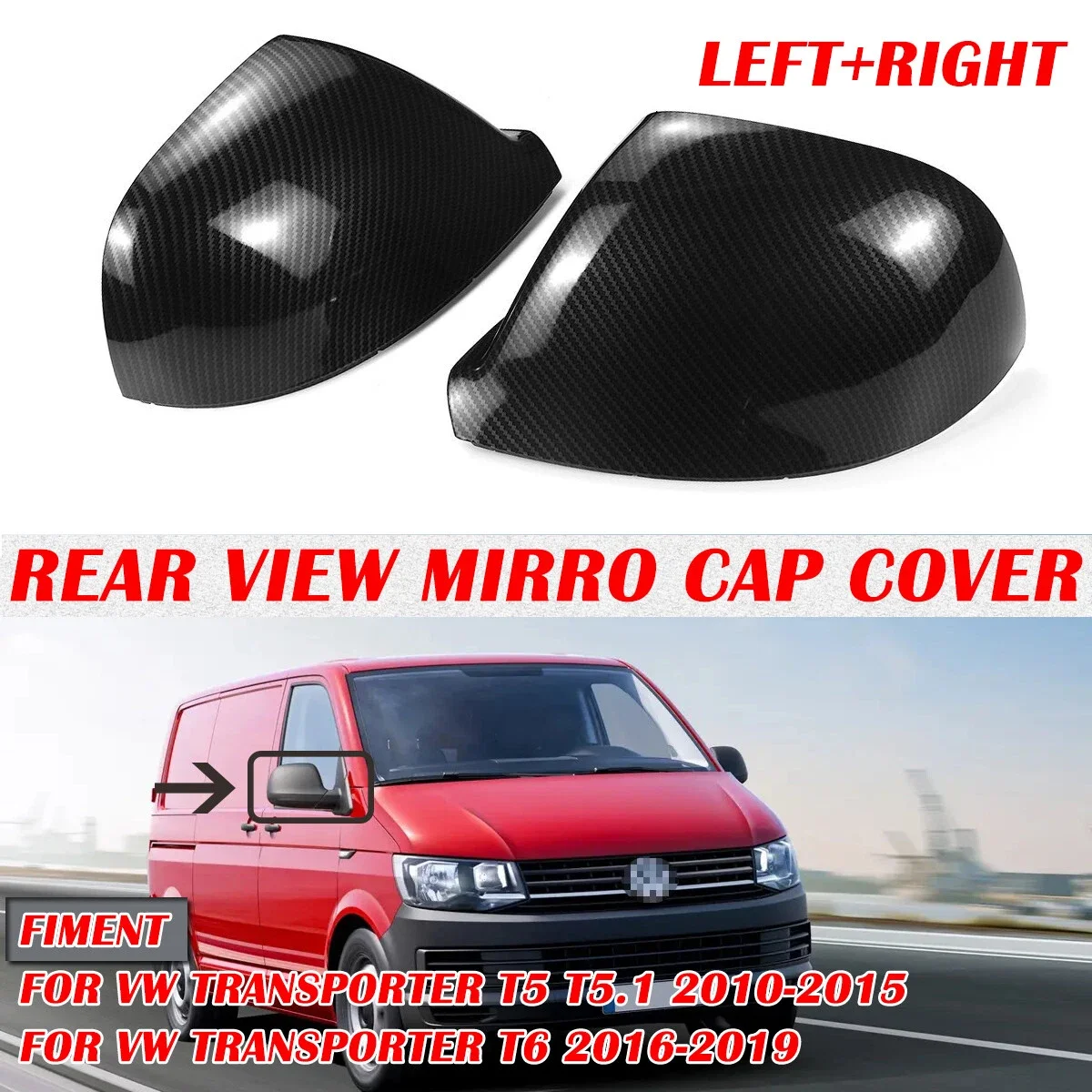 Для VW Transporter T5 T5.1 2010-2015 T6 2016-2019 Сменная крышка бокового зеркала автомобиля Крышка крыла Внешняя дверь Задний вид Накладка корпуса 
Для VW Transporter T5 T5.1 2010-2015 T6 2016-2019 Сменная крышка бокового зеркала автомобиля Крышка крыла Внешняя дверь Задний вид Накладка корпуса