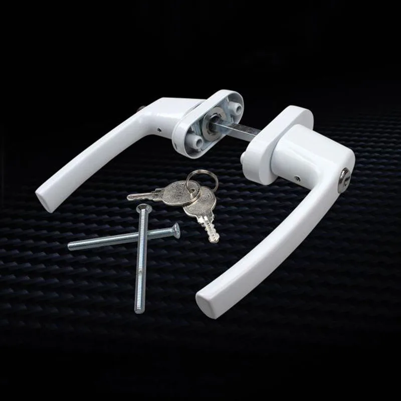 Plastic Steel Door double-sided Handle sliding push door handles 55-65MM with lock insurance
Plastic Steel Door double-sided Handle sliding push door handles 55-65MM with lock insurance