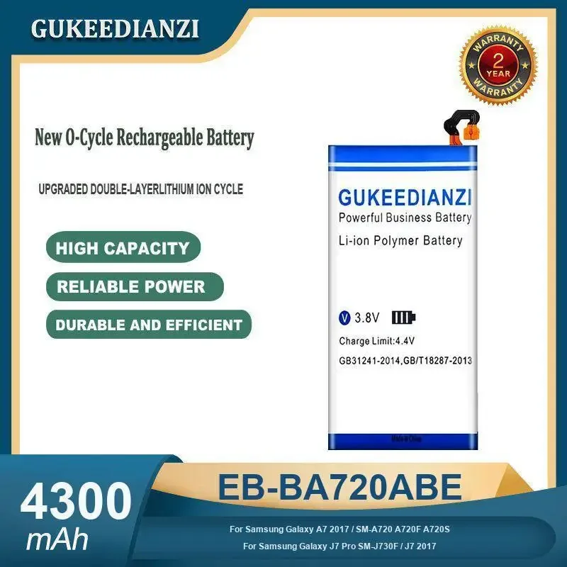 4300mAh EB-BA720ABE Battery For Samsung Galaxy A7 2017 / SM-A720 A720F A720S For Samsung Galaxy J7 Pro SM-J730F / J7 2017
4300mAh EB-BA720ABE Battery For Samsung Galaxy A7 2017 / SM-A720 A720F A720S For Samsung Galaxy J7 Pro SM-J730F / J7 2017