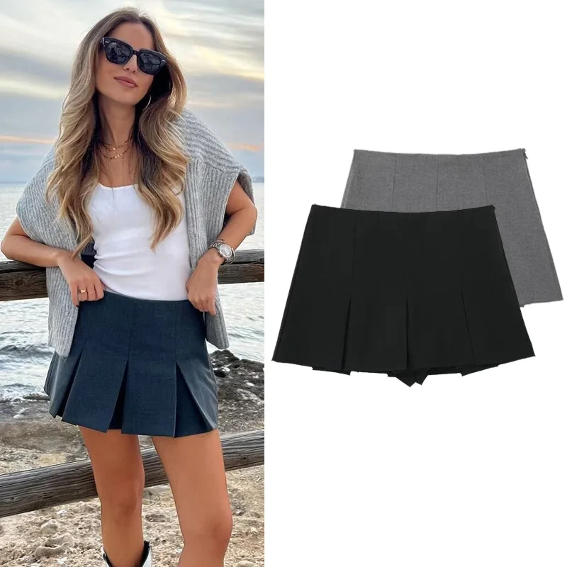 HXAO Pleated Skirt Shorts Women High Waist Short Skirts Summer Ruffle Tailoring Culottes Black Grey Skirt Shorts Casual Culottes
HXAO Pleated Skirt Shorts Women High Waist Short Skirts Summer Ruffle Tailoring Culottes Black Grey Skirt Shorts Casual Culottes