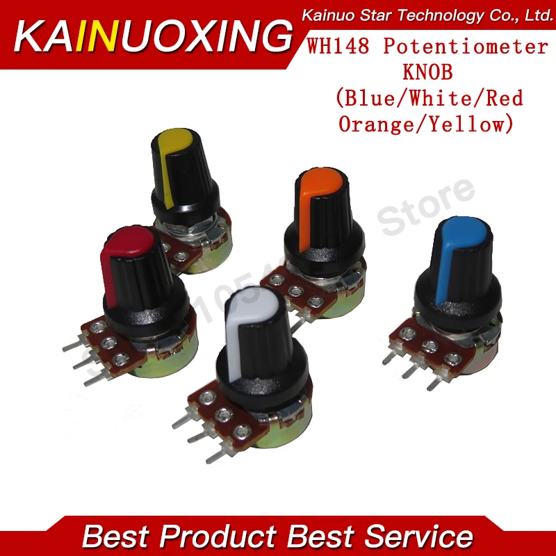 5Sets WH148 1K 5K 10K 15mm 3Pin Linear Taper Rotary Potentiometer Resistor for Arduino with AG2 Yellow Orange Blue Red White cap
5Sets WH148 1K 5K 10K 15mm 3Pin Linear Taper Rotary Potentiometer Resistor for Arduino with AG2 Yellow Orange Blue Red White cap