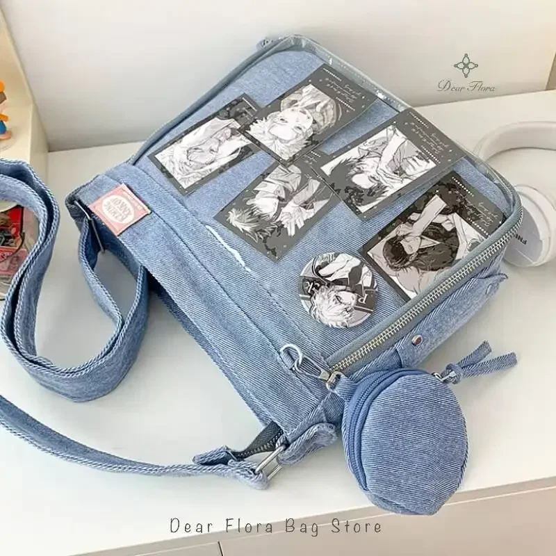Y2K Cute Denim Ita Bag Women's Fashion Crossbody Bag Harajuku Girl Transparent Shoulder Bag Lady DIY Badge Messenger Bag Handbag
Y2K Cute Denim Ita Bag Women's Fashion Crossbody Bag Harajuku Girl Transparent Shoulder Bag Lady DIY Badge Messenger Bag Handbag