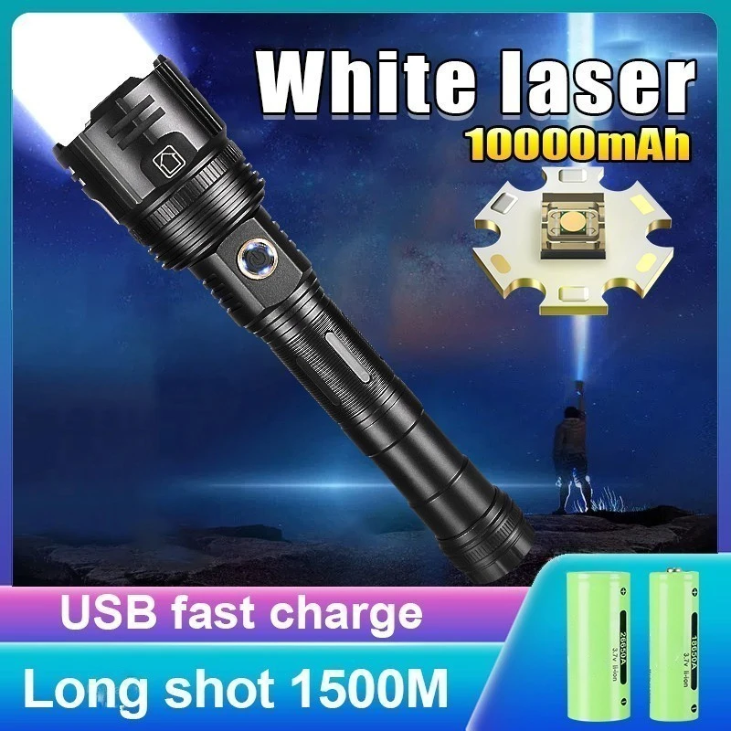 10000mAh Super Bright White Laser Led Flashlight USB Rechargeable Long Range Tactical Torch Outdoor Flashlight Camping Lantern
10000mAh Super Bright White Laser Led Flashlight USB Rechargeable Long Range Tactical Torch Outdoor Flashlight Camping Lantern