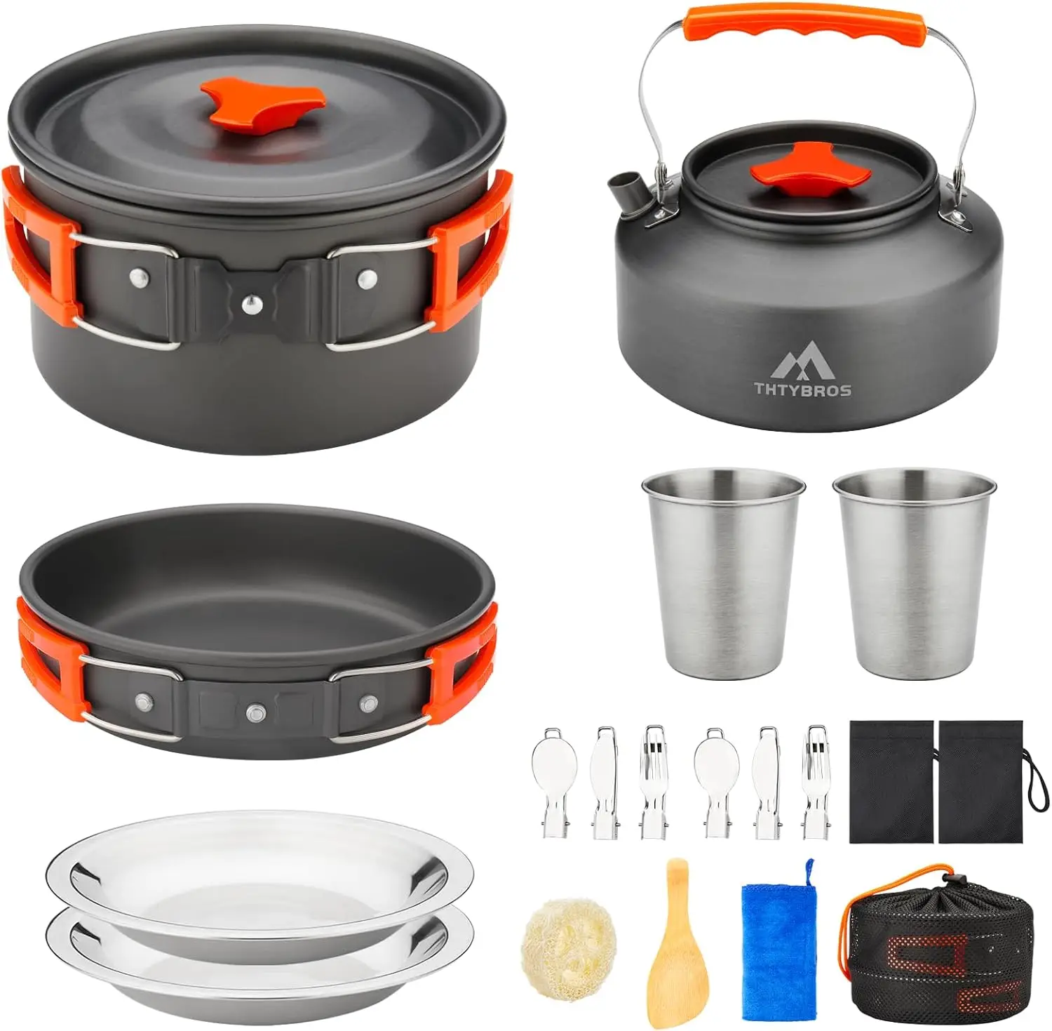 17pcs Camping Cookware Set with Pot, Pan, Kettle & Utensils for Hiking
17pcs Camping Cookware Set with Pot, Pan, Kettle & Utensils for Hiking
