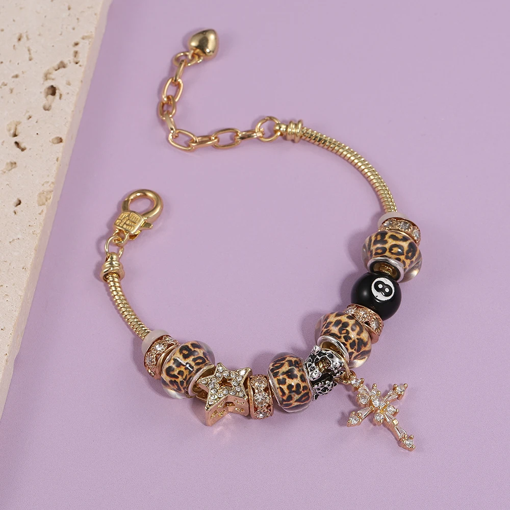 Hot Golden Zircon No.8 Billiards Cross Leopard Bead Bracelet Women's Trendy Retro Temperament Exquisite Luxury High-end Jewelry
Hot Golden Zircon No.8 Billiards Cross Leopard Bead Bracelet Women's Trendy Retro Temperament Exquisite Luxury High-end Jewelry