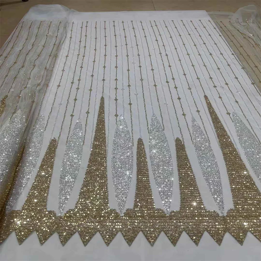 2024 African Lace Fabric Sequins Nigerian Mesh Lace Fabric Sequins 5 Yards High Quality For Party Wedding Dress Sewing
2024 African Lace Fabric Sequins Nigerian Mesh Lace Fabric Sequins 5 Yards High Quality For Party Wedding Dress Sewing