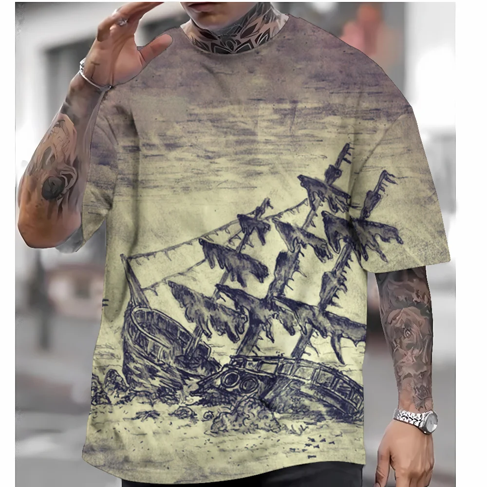 Nautical Print Short Sleeve T-Shirt For Men Retro Men's T-Shirt Summer Casual Oversized Tee Top Loose Quick Dry Sport Shirt 2025
Nautical Print Short Sleeve T-Shirt For Men Retro Men's T-Shirt Summer Casual Oversized Tee Top Loose Quick Dry Sport Shirt 2025