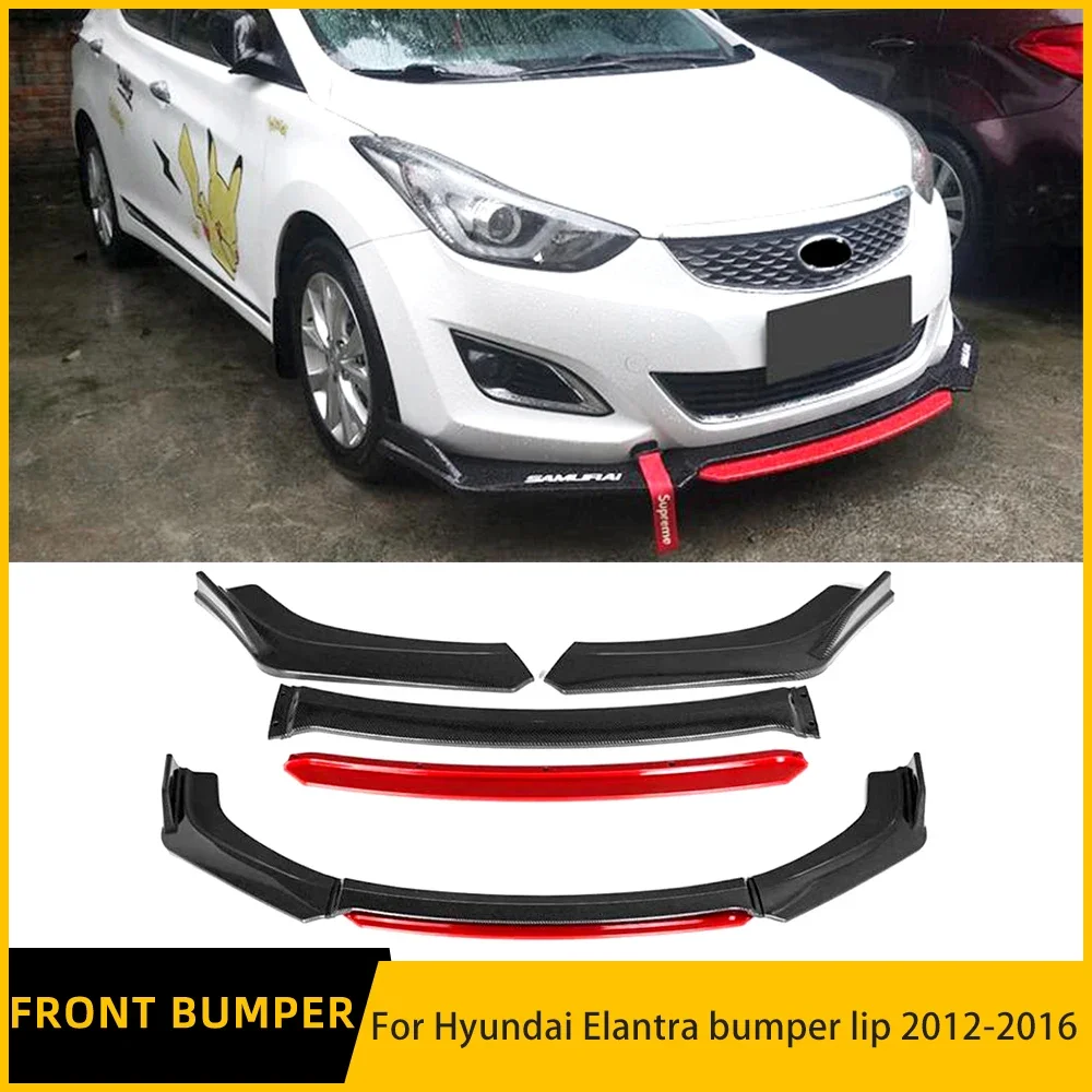 For Hyundai Elantra 4PCS Glossy Black Red Carbon Fiber Front Bumper Lip Body Spoiler Trim High Quality Sports Kit 2012-2016
For Hyundai Elantra 4PCS Glossy Black Red Carbon Fiber Front Bumper Lip Body Spoiler Trim High Quality Sports Kit 2012-2016