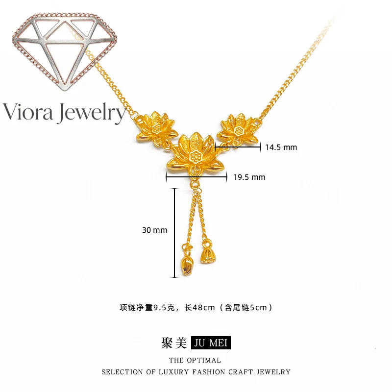 Viora Jewelry 24K real gold new Chinese style two-generation lotus women's necklace 99992025 new ethnic style lotus tassel neckl
Viora Jewelry 24K real gold new Chinese style two-generation lotus women's necklace 99992025 new ethnic style lotus tassel neckl