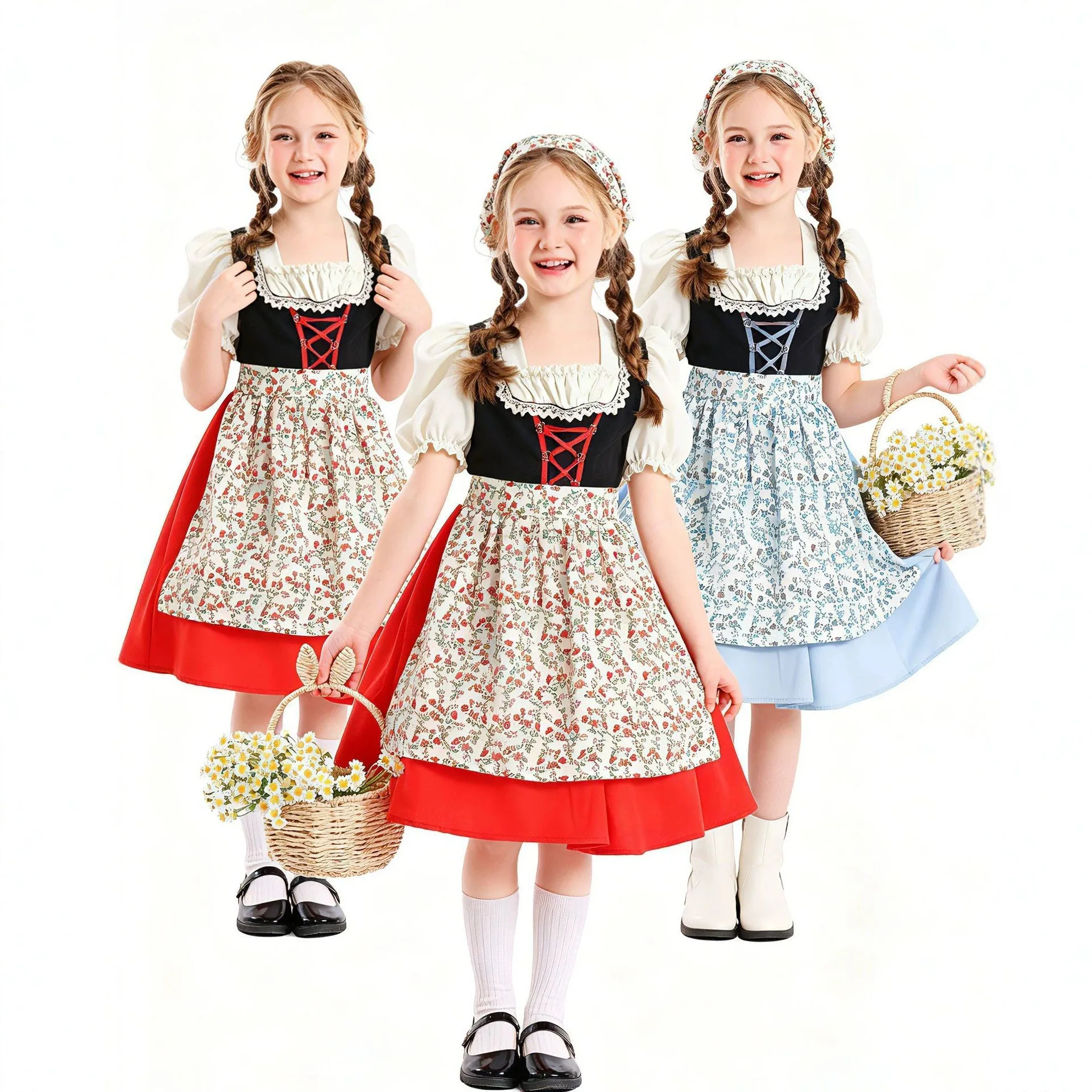 Kid Oktoberfest Sweetie Inga Maid Long Dress Cosplay Costume Countryside Girls' Farm Maid Costumes Bavarian Traditional Dress
Kid Oktoberfest Sweetie Inga Maid Long Dress Cosplay Costume Countryside Girls' Farm Maid Costumes Bavarian Traditional Dress