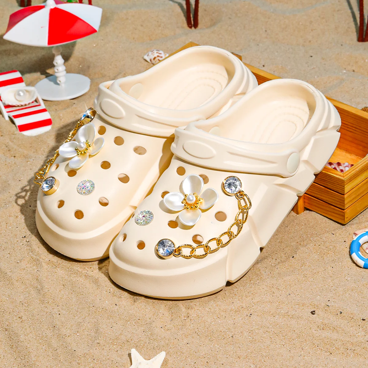 Children's flower shoes clogs non-slip girls outdoor leisure garden shoes teenagers one-step beach shoes 3057
Children's flower shoes clogs non-slip girls outdoor leisure garden shoes teenagers one-step beach shoes 3057