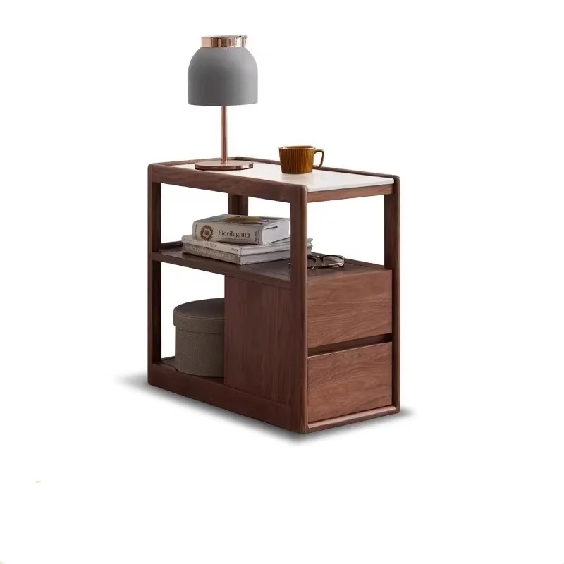 Living room sofa side cabinet side cabinet side few black walnut rock slab movable corner few
Living room sofa side cabinet side cabinet side few black walnut rock slab movable corner few
