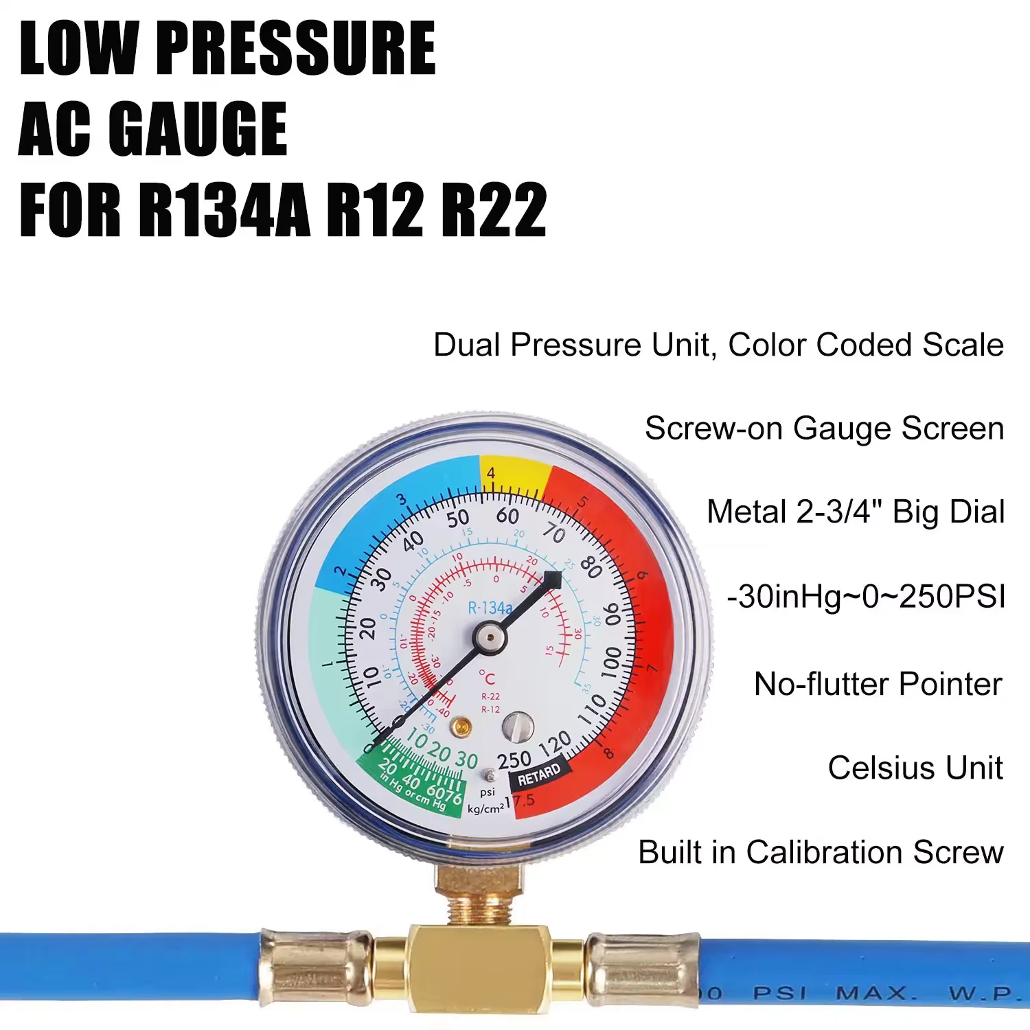 Refrigerant Charging Hose R134A with Gauge Automotive AC Refill Kit Compatible Gas Pressure Measuring Tool for Car Air Repair
Refrigerant Charging Hose R134A with Gauge Automotive AC Refill Kit Compatible Gas Pressure Measuring Tool for Car Air Repair