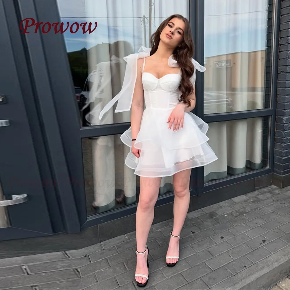 Prowow Modern Sweetheart Neck Ivory Short Prom Cocktail Dress Spaghetti Straps Puffy Mini Wedding Party Gown Corset Customized
Prowow Modern Sweetheart Neck Ivory Short Prom Cocktail Dress Spaghetti Straps Puffy Mini Wedding Party Gown Corset Customized
