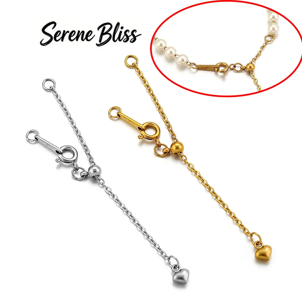 2/4pcs Stainless Steel Adjustable Extension Tail Chains with Spring Clasps 18K Gold Plated DIY Bracelets Jewelry Making Findings
2/4pcs Stainless Steel Adjustable Extension Tail Chains with Spring Clasps 18K Gold Plated DIY Bracelets Jewelry Making Findings