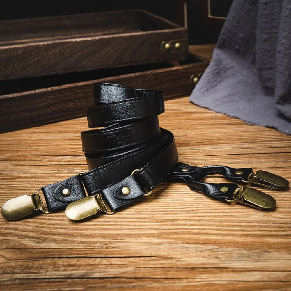 Simple Black Suspenders for Men Retro Brown Leather Suspenders Anti-slip Suit Accessories Suspender Clip Business
Simple Black Suspenders for Men Retro Brown Leather Suspenders Anti-slip Suit Accessories Suspender Clip Business