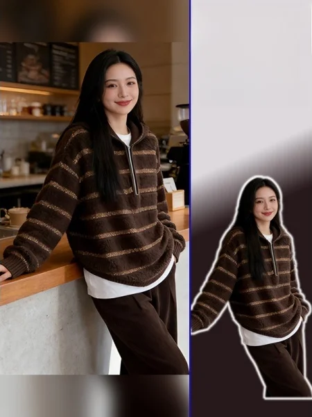 Новая весенняя женская толстовка большого размера с капюшоном, на молнии, в полоску, повседневная, свободного кроя, с эффектом стройности
Новая весенняя женская толстовка большого размера с капюшоном, на молнии, в полоску, повседневная, свободного кроя, с эффектом стройности