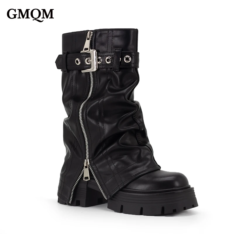 GMQM Women’s Mid Calf Dresse Boots 2024 Motocycle Biker Boots Round Toe Chunky Heel Side Zipper With Decorative Belt Fall Winter
GMQM Women’s Mid Calf Dresse Boots 2024 Motocycle Biker Boots Round Toe Chunky Heel Side Zipper With Decorative Belt Fall Winter