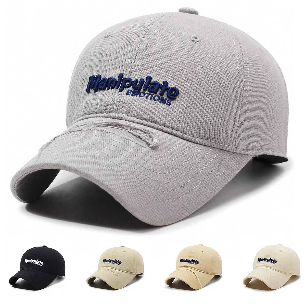 Retro Letter Embroidery Baseball Cap, Korean Style Soft Crown Wide Brim Cap, Lightweight Adjustable Ripped Hat for Daily Wear
Retro Letter Embroidery Baseball Cap, Korean Style Soft Crown Wide Brim Cap, Lightweight Adjustable Ripped Hat for Daily Wear