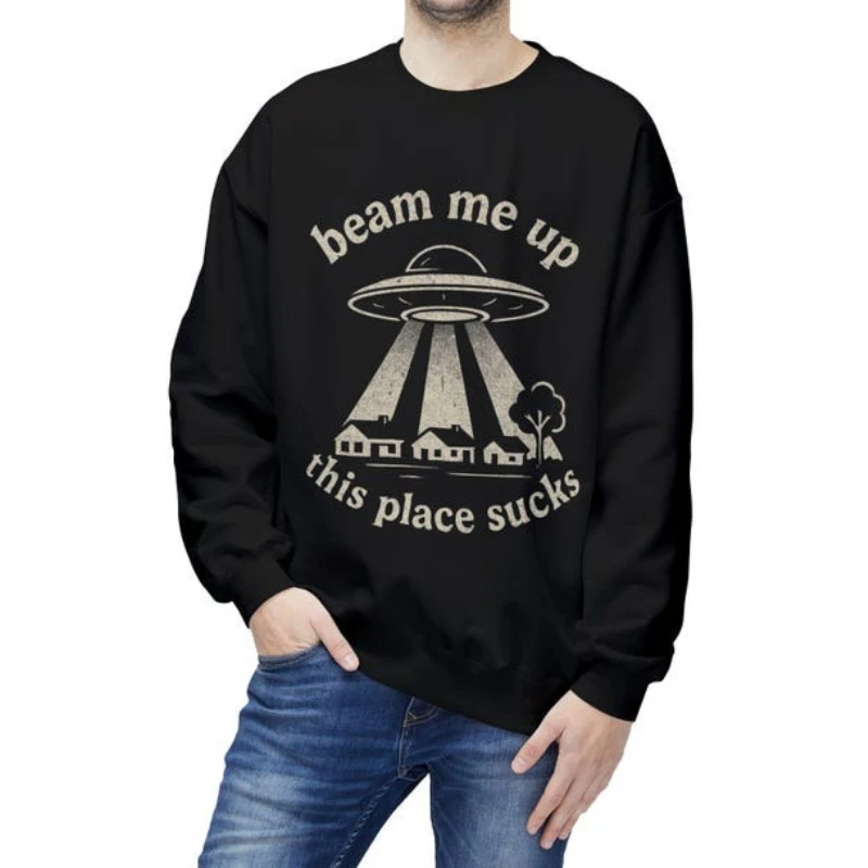 Толстовка с круглым вырезом унисекс Beam Me Up This Place Sucks | Зимняя одежда с рисунком НЛО, женские эстетические свитера, пуловеры
Толстовка с круглым вырезом унисекс Beam Me Up This Place Sucks | Зимняя одежда с рисунком НЛО, женские эстетические свитера, пуловеры
