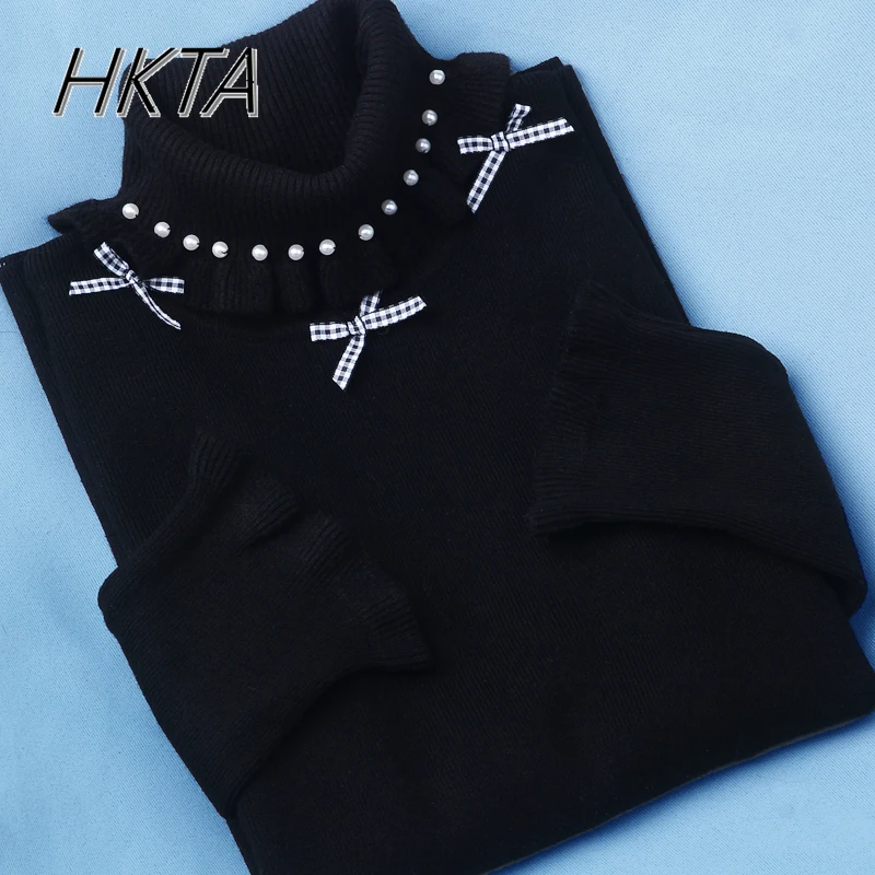 Kawaii Sweet Bow Beaded Turtleneck Lace Bottoming Sweater Lolita Autumn Winter New Knitted Sweater Pullover Girls Knitwear Top
Kawaii Sweet Bow Beaded Turtleneck Lace Bottoming Sweater Lolita Autumn Winter New Knitted Sweater Pullover Girls Knitwear Top
