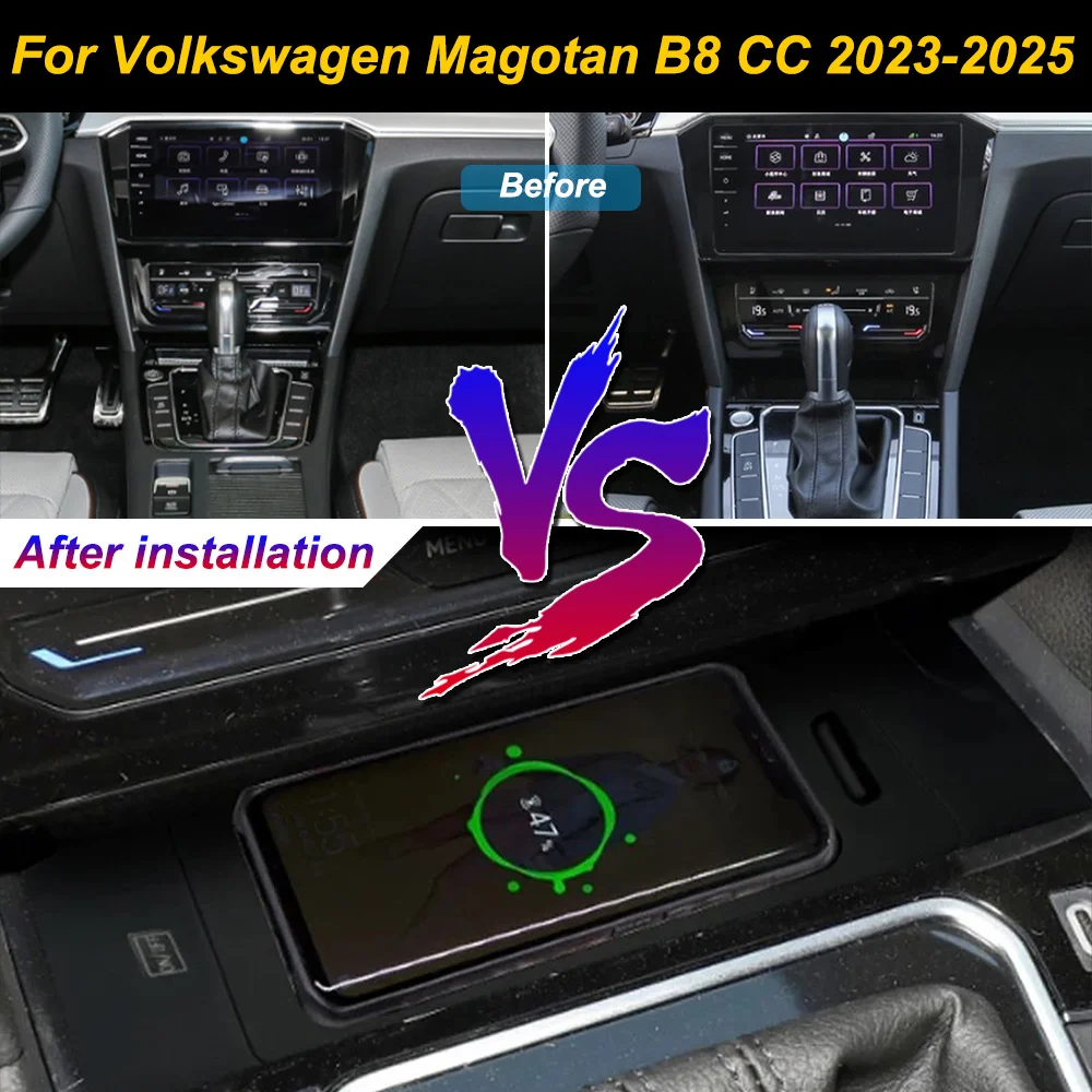 2 Din for Volkswagen Magotan B8 CC 2023-2025 Car Wireless Mobile Phone Charger Center Console Storage fast charge plate holder
2 Din for Volkswagen Magotan B8 CC 2023-2025 Car Wireless Mobile Phone Charger Center Console Storage fast charge plate holder
