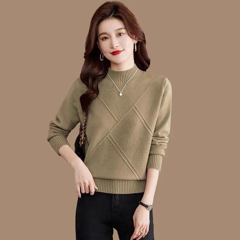 Сплошной цвет, утепленный свитер с полувысоким воротником для женщин, осень-зима, свободный вязаный пуловер, модная женская одежда
Сплошной цвет, утепленный свитер с полувысоким воротником для женщин, осень-зима, свободный вязаный пуловер, модная женская одежда