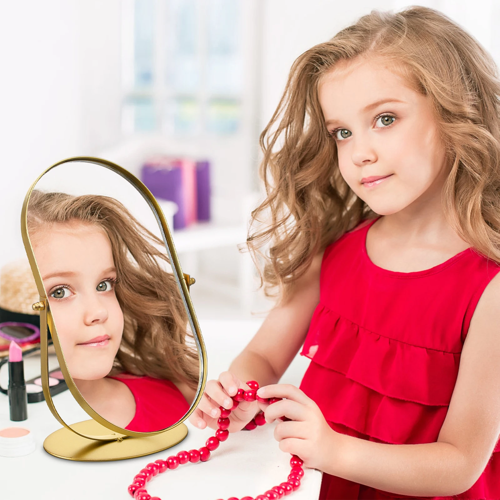 Одностороннее винтажное металлическое зеркало для макияжа, устойчивое основание, маленькое настольное зеркало для дома, ванной комнаты, путешествий
Одностороннее винтажное металлическое зеркало для макияжа, устойчивое основание, маленькое настольное зеркало для дома, ванной комнаты, путешествий